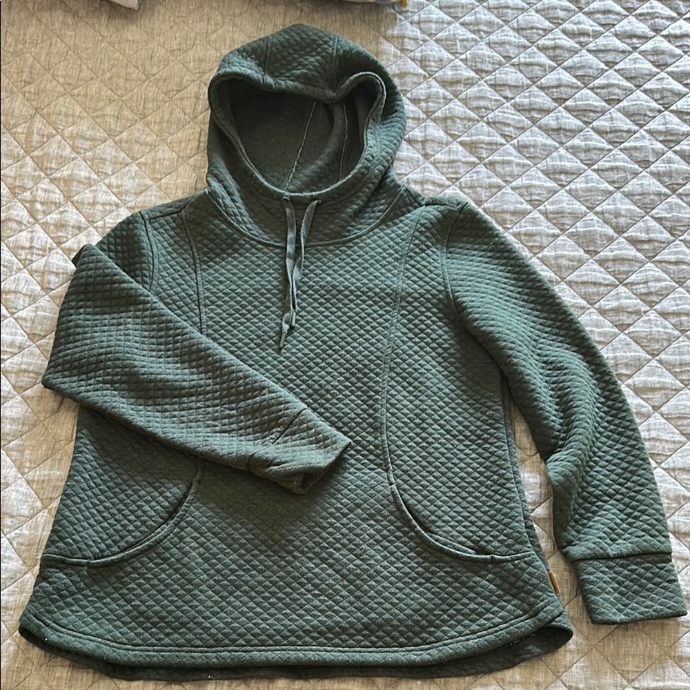 Dark Green Quilted Hoodie